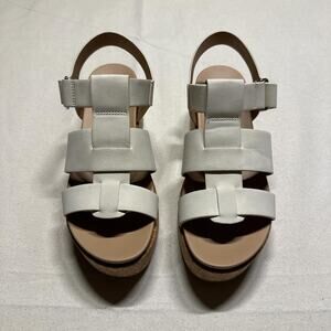 White and cream platform sandals